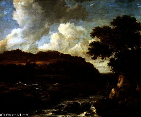 Mountainous Wooded Landscape With A Torrent — Jacob Isaackszoon Van Ruisdael