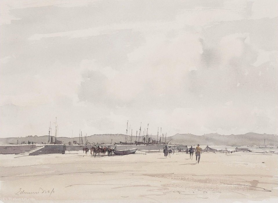 The Fishing Harbour, Alges — Edward Seago