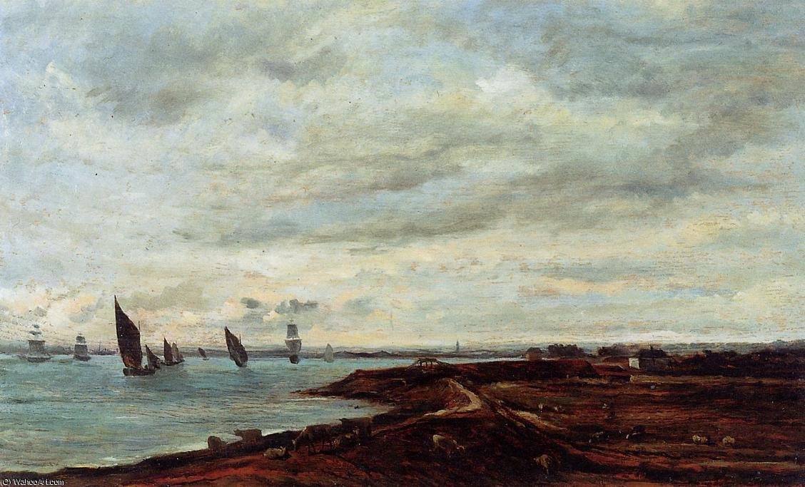 The Banks Of The Thames At Eames — Charles-françois Daubigny