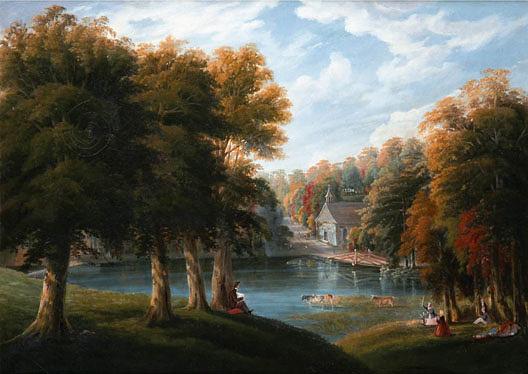 View Of The Old Dutch Church, Tarrytown, New York, (painting) — Robert Jr Havell