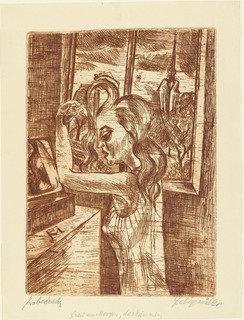 Woman In The Morning Combing (frau Am Morgen Das Kämmen) — Conrad Felixmüller