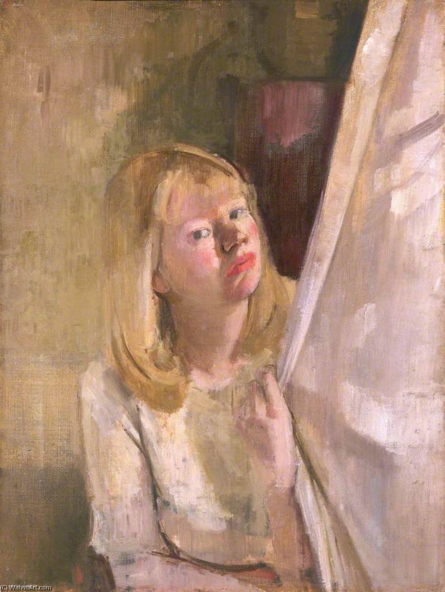 Girl At A Curtain — Victor Pasmore