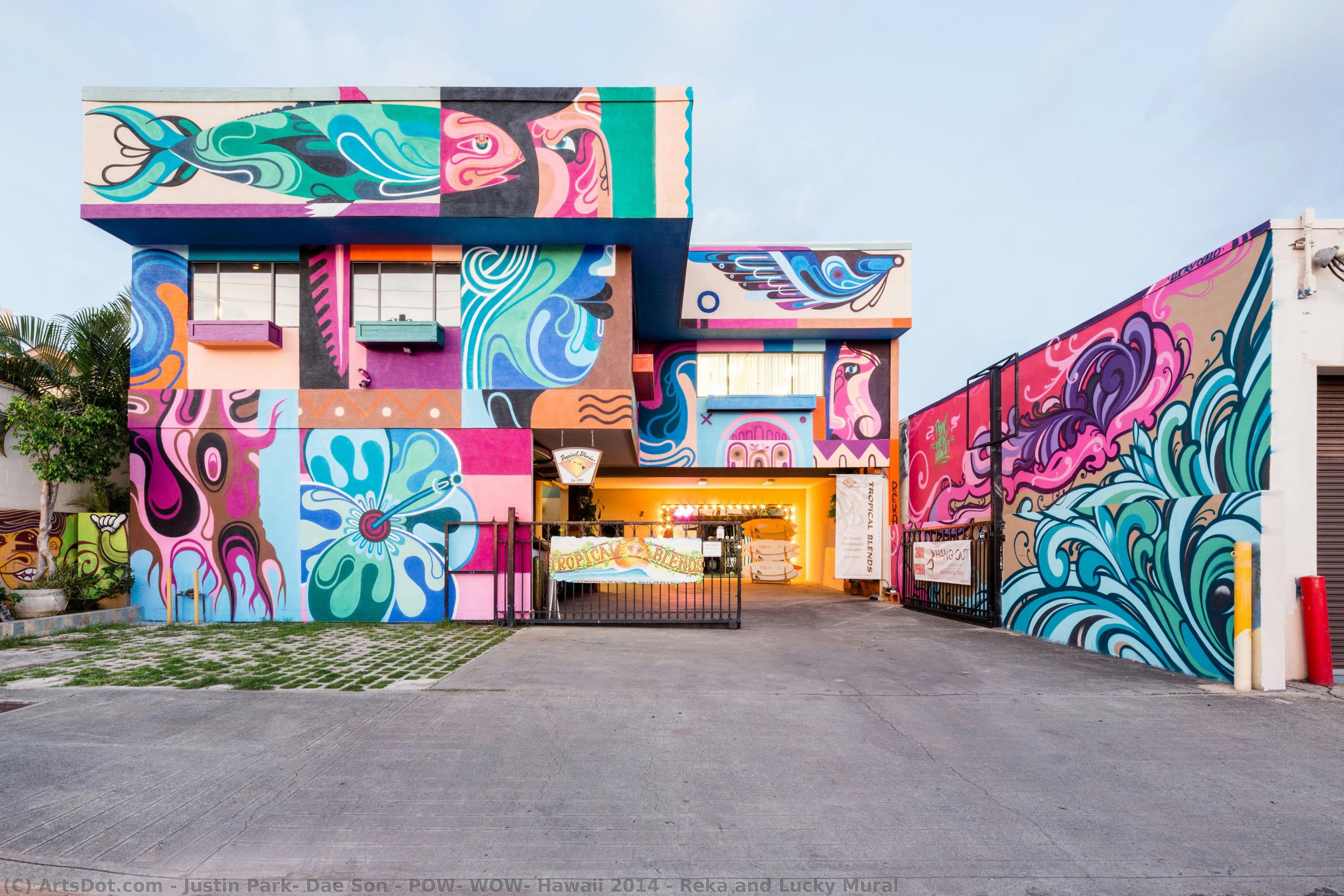 Pow! Wow! Hawaii 2014 - Reka And Lucky Mural — Justin Park, Dae Son