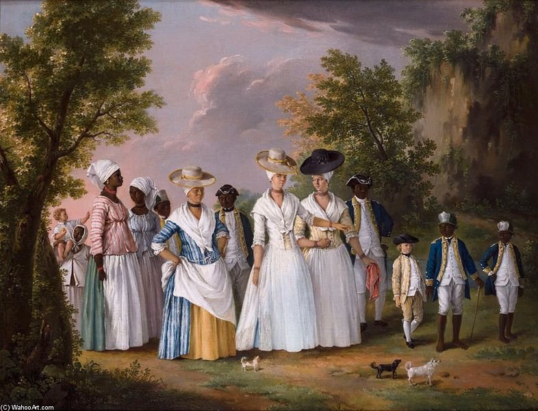 Free Women Of Color With Their Children And Servants In A Landscape — Agostino Brunias