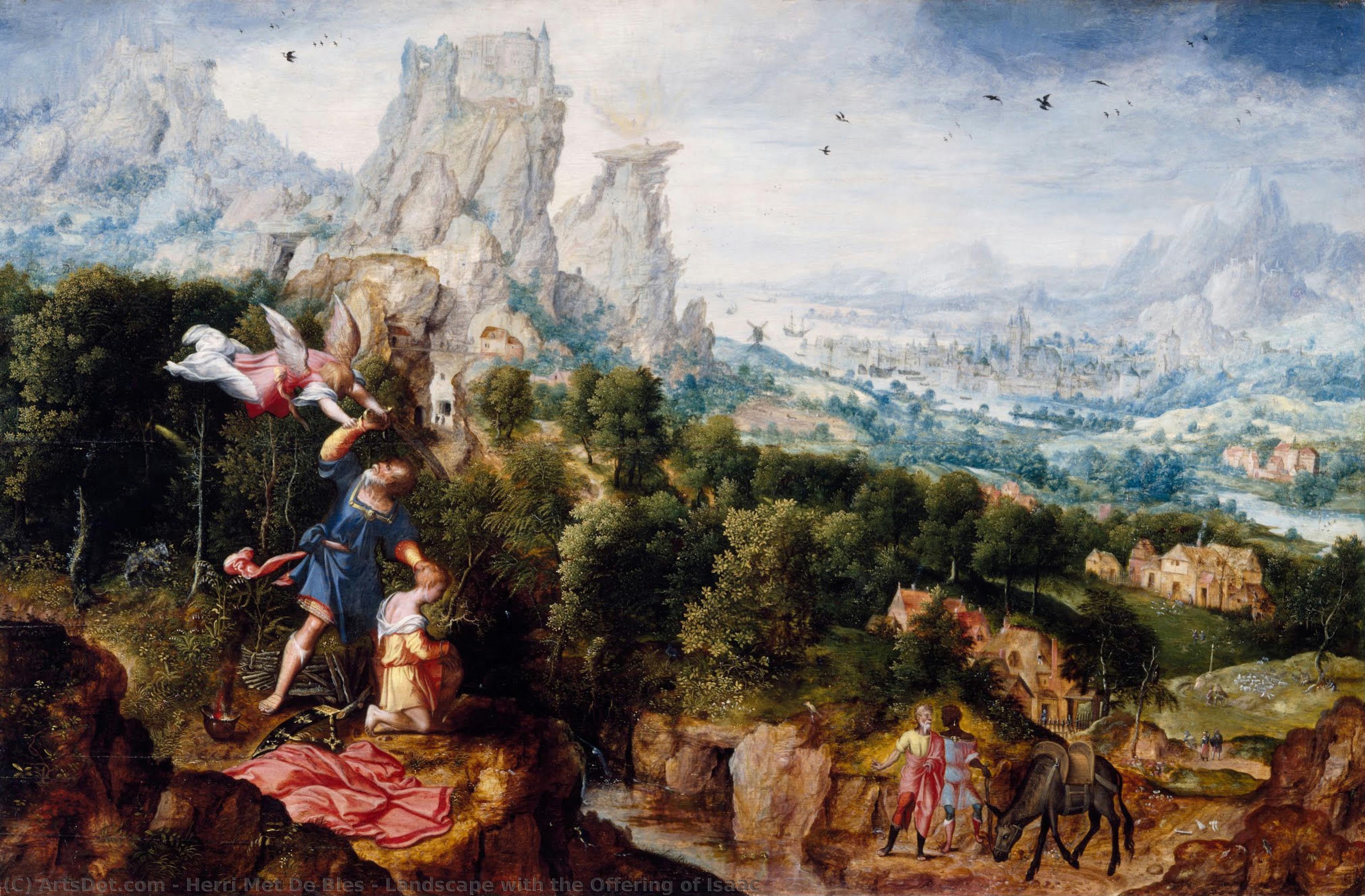 Landscape With The Offering Of Isaac — Herri Met De Bles