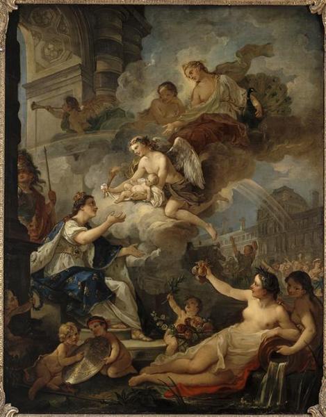 Allégorie De La Naissance De Marie Zéphirine De France, Fille Du Dauphin Louis De France — Charles-joseph Natoire