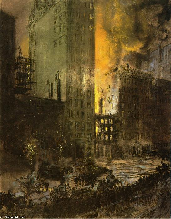 Fire On 24th Street, New York City — Everett Shinn