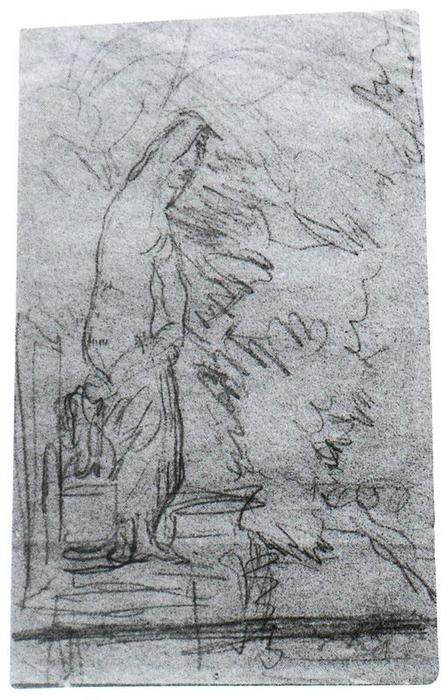 Drawing Of A Sculpture Of A Woman Wiyh Trees — Gwen John