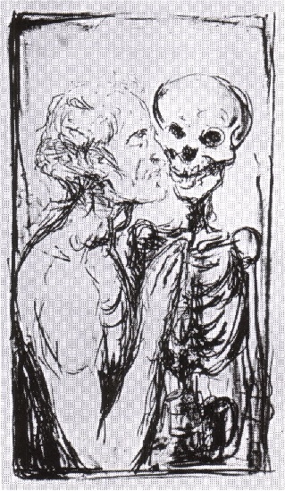 Self-portrait, Dance Of Death — Edvard Munch