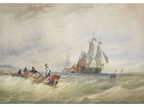Fishermen Offshore Laying Their Nets — Thomas Sewell Robins
