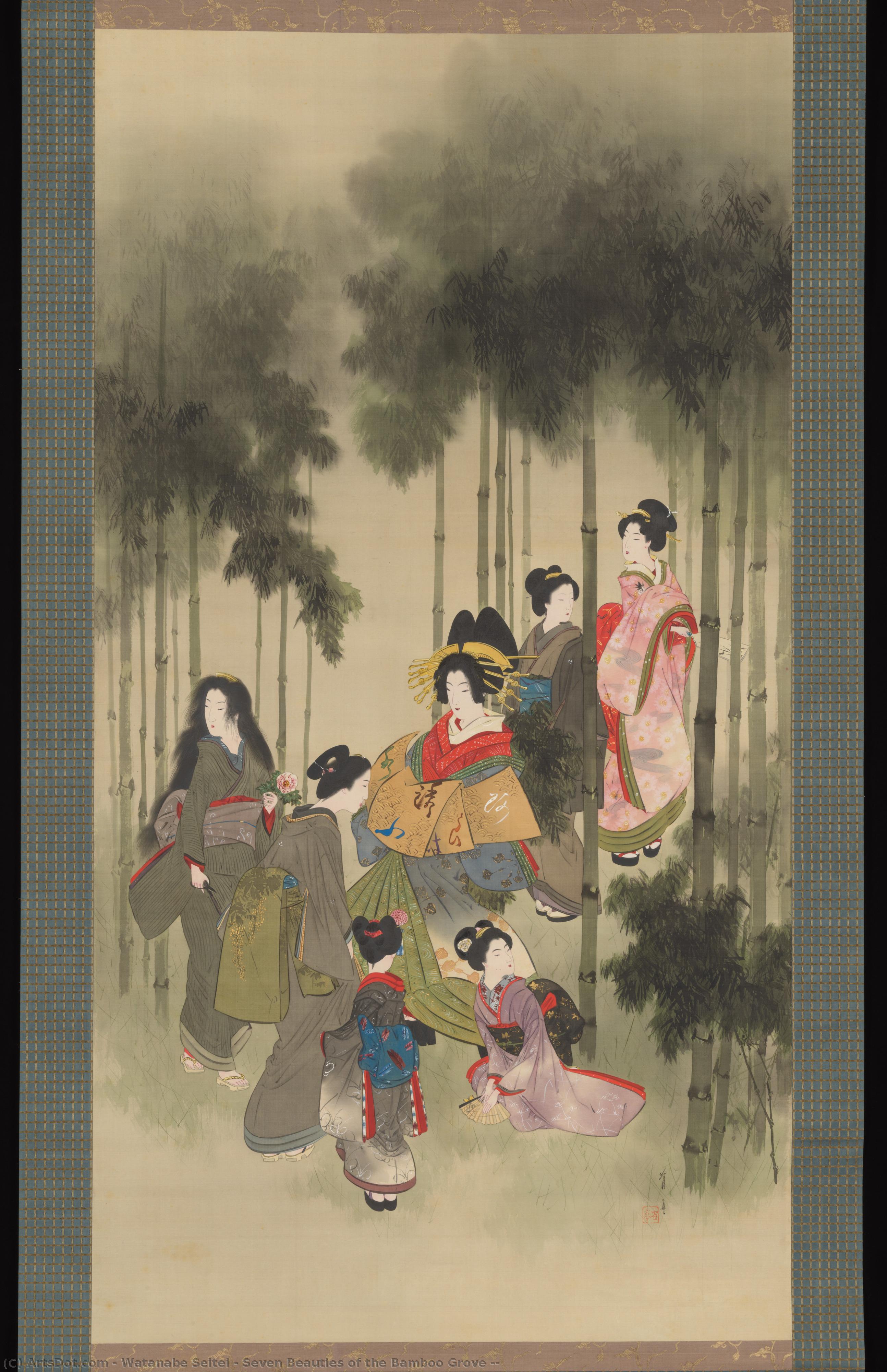 Seven Beauties Of The Bamboo Grove — Watanabe Seitei