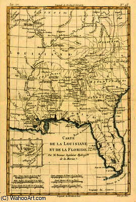 Louisiana And Florida, From 'atlas De Toutes Les Parties Connues Du Globe Terrestre' By Guillaume Ra — Rigobert Bonne (charles Marie Rigobert Bonne)