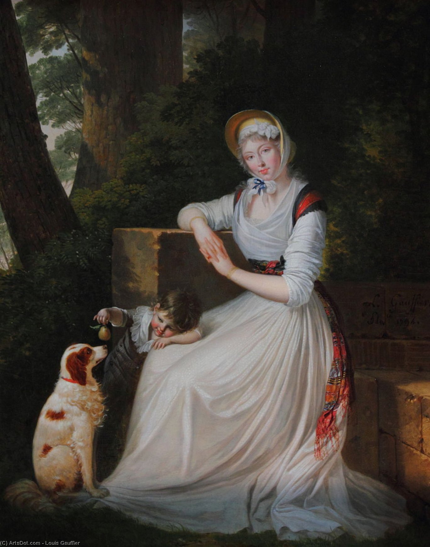 Portrait Of Elizabeth Holland With His Son — Louis Gauffier