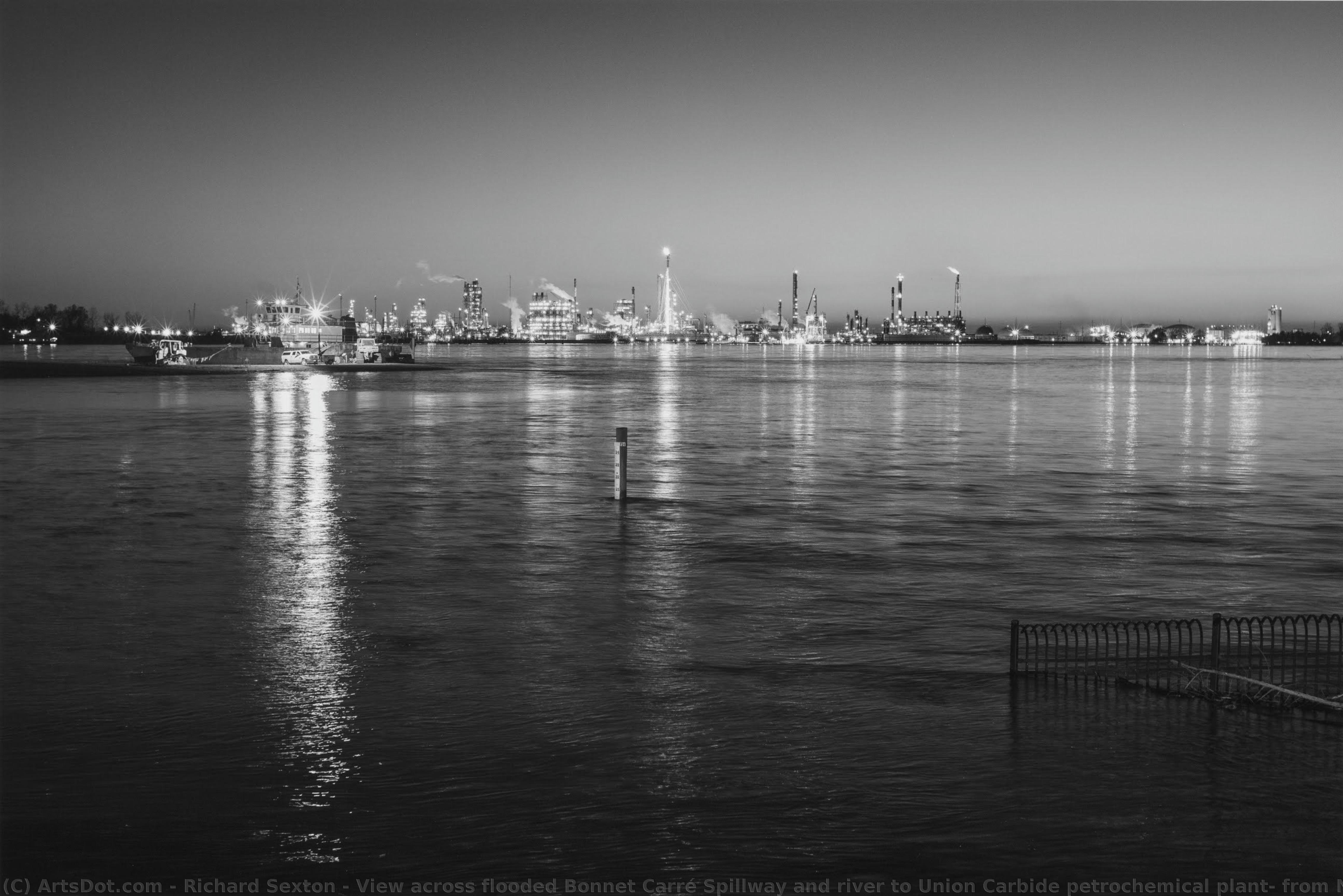 View Across Flooded Bonnet Carré Spillway And River To Union Carbide Petrochemical Plant; From Norco — Richard Sexton