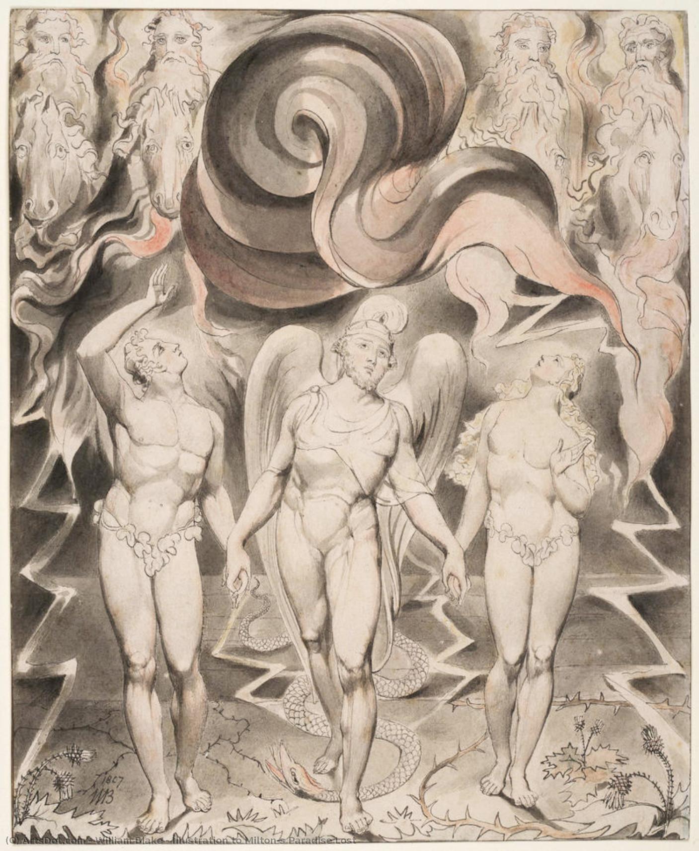 Illustration To Milton`s Paradise Lost — William Blake