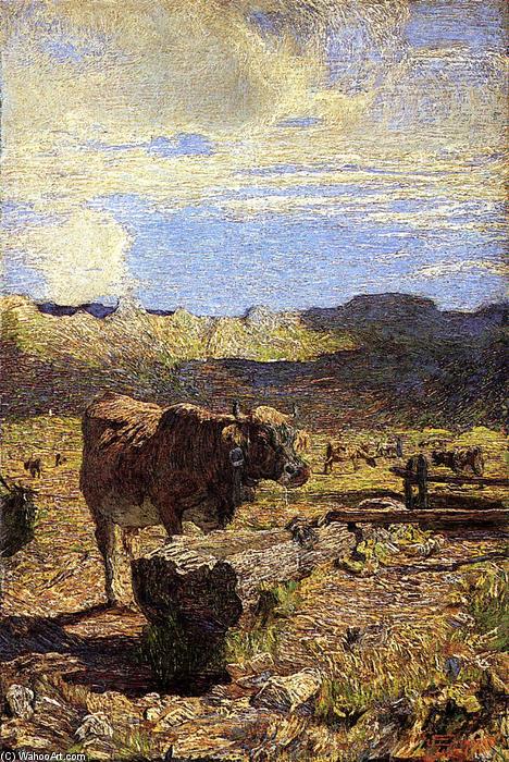 Cow At A Water Trough — Giovanni Segantini