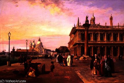 Figures On The Piazzetta — Edward Pritchett
