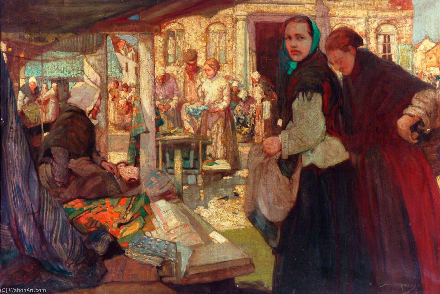 Open Air Market Scene — William Lee Hankey