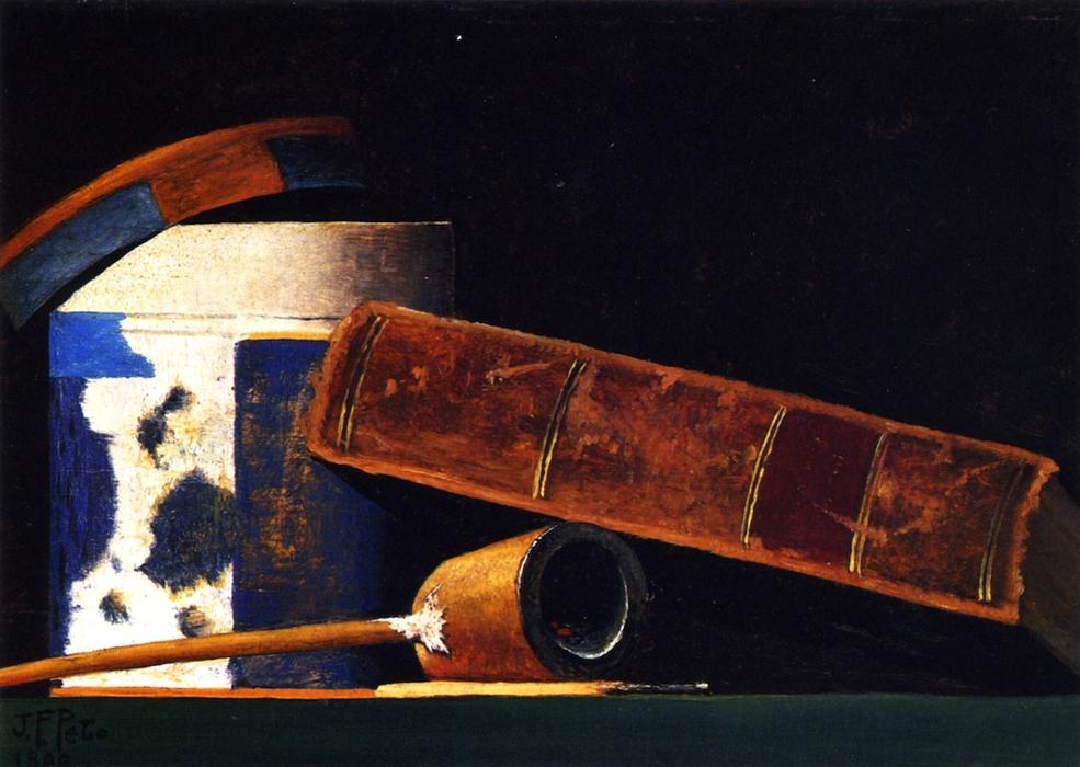 Tobacco Canister, Book And Pipe — John Frederick Peto