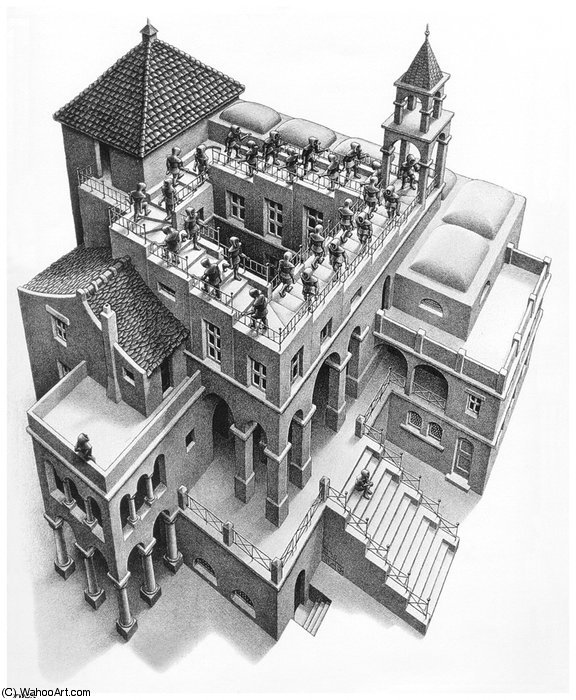 And Descending — Maurits Cornelis Escher