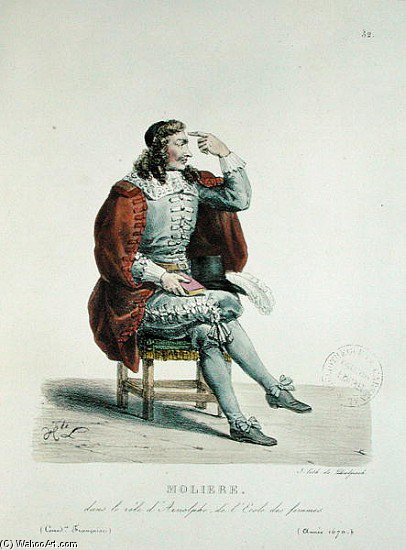 Portrait Of Moliere In The Role Of Arnolfe From ''l''ecole Des Femmes — Francois Seraphin Delpech