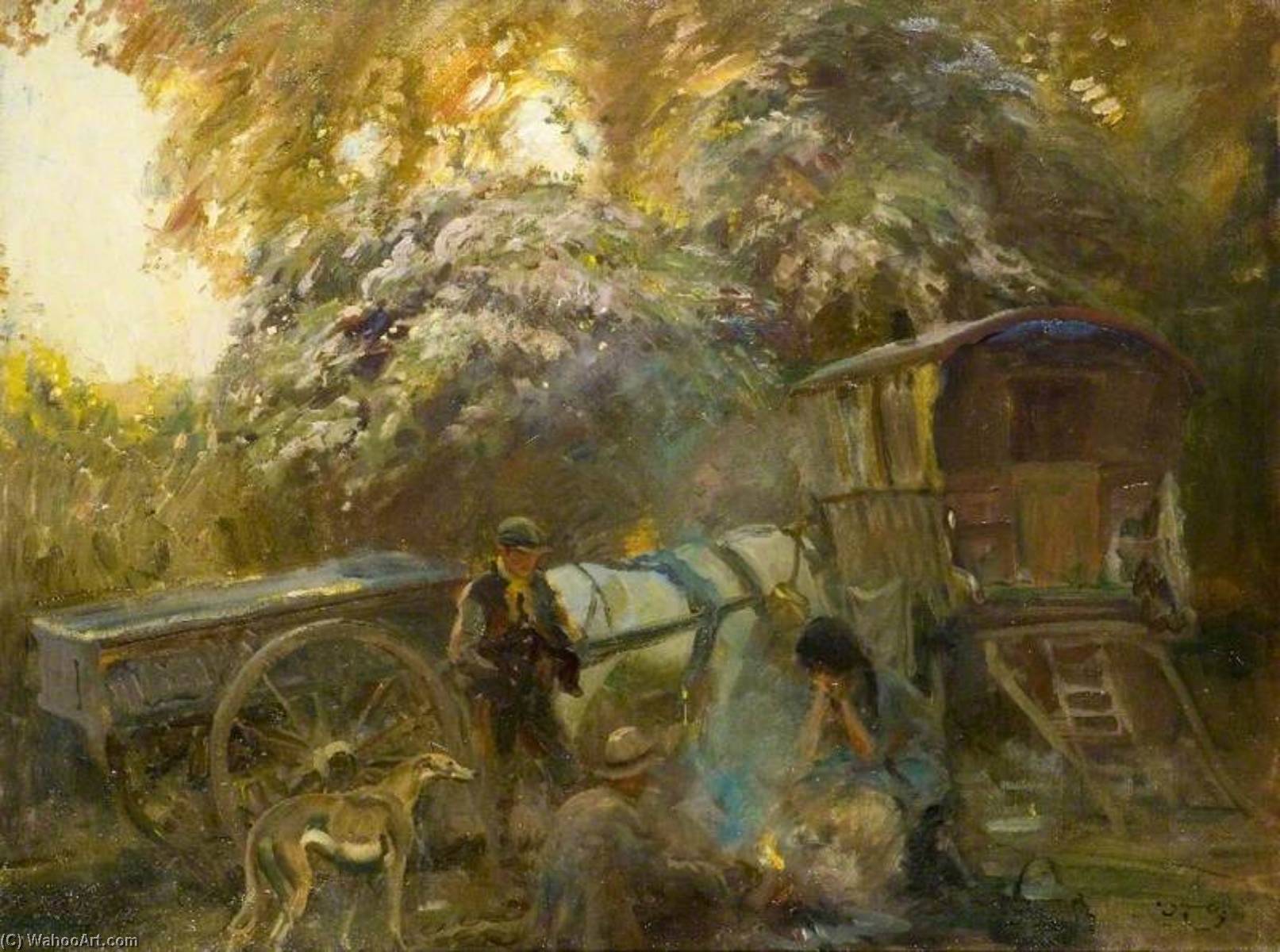 Una Fogata Gitana — Sir Alfred James Munnings