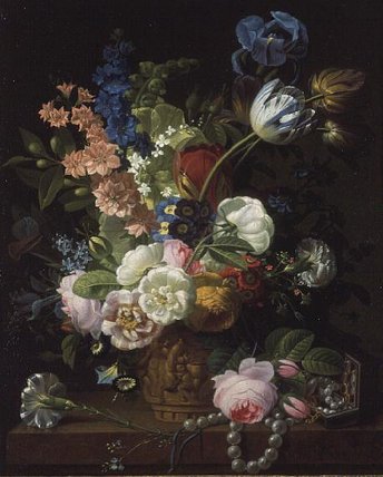 A Still Life Of Roses And Others — Jean Louis Prevost