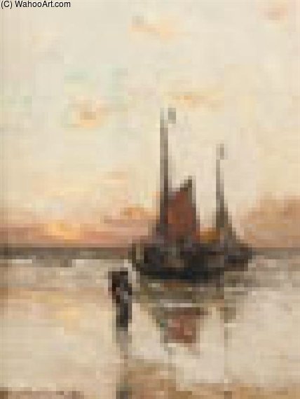 Barques Au Couchant — Gerhard Arij Ludwig Morgenstje Munthe