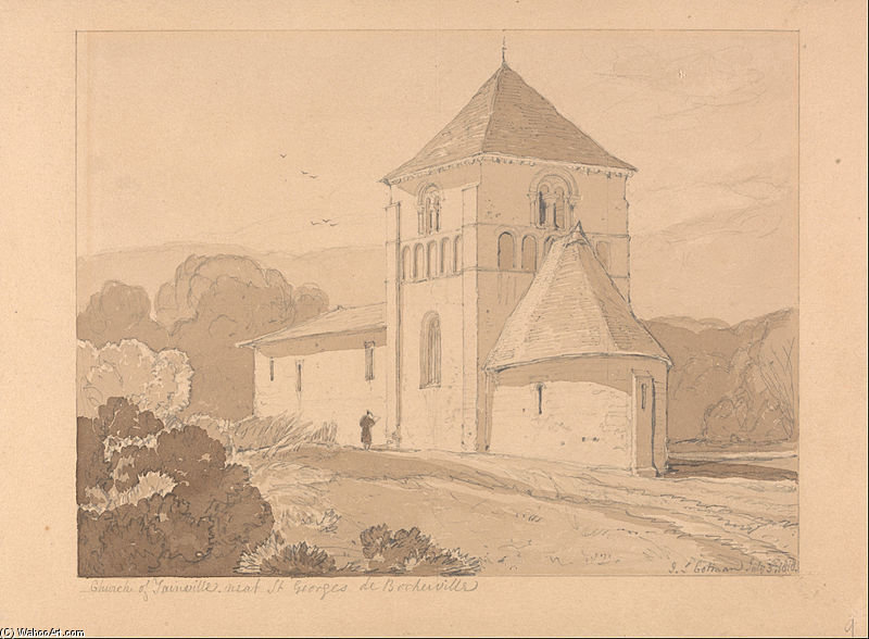 Church Of Yainville, Near Saint Georges De Bocherville, Normandy — John Sell Cotman