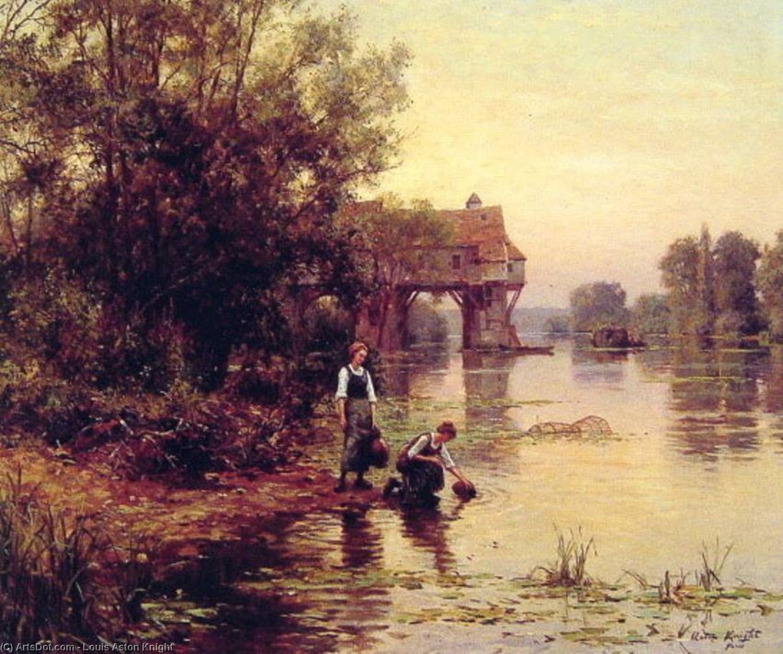 Two Girls By A Stream — Luis Aston Knight