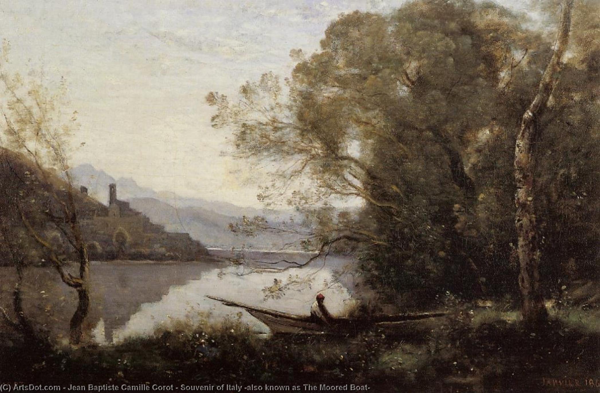 Souvenir Of Italy (also Known As The Moored Boat) — Jean-baptiste-camille Corot