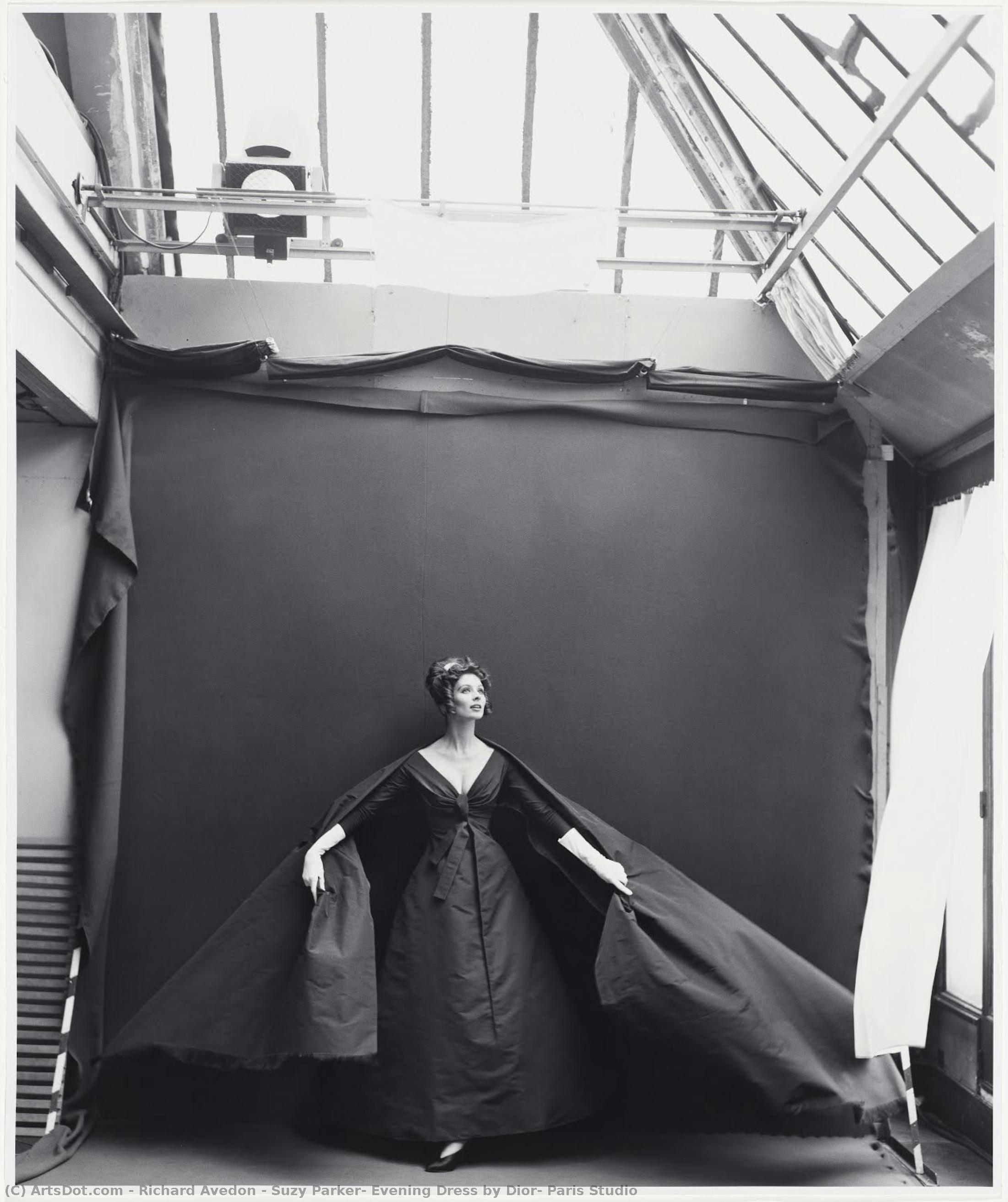 Suzy Parker, Evening Dress By Dior, Paris Studio — Richard Avedon