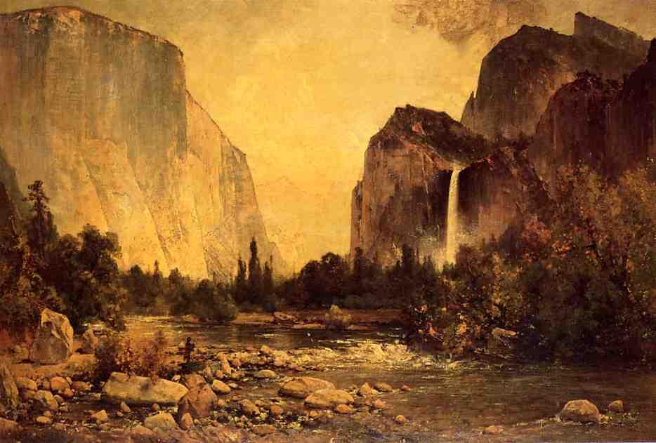 Lone Fisherman In Yosemite — Thomas Hill