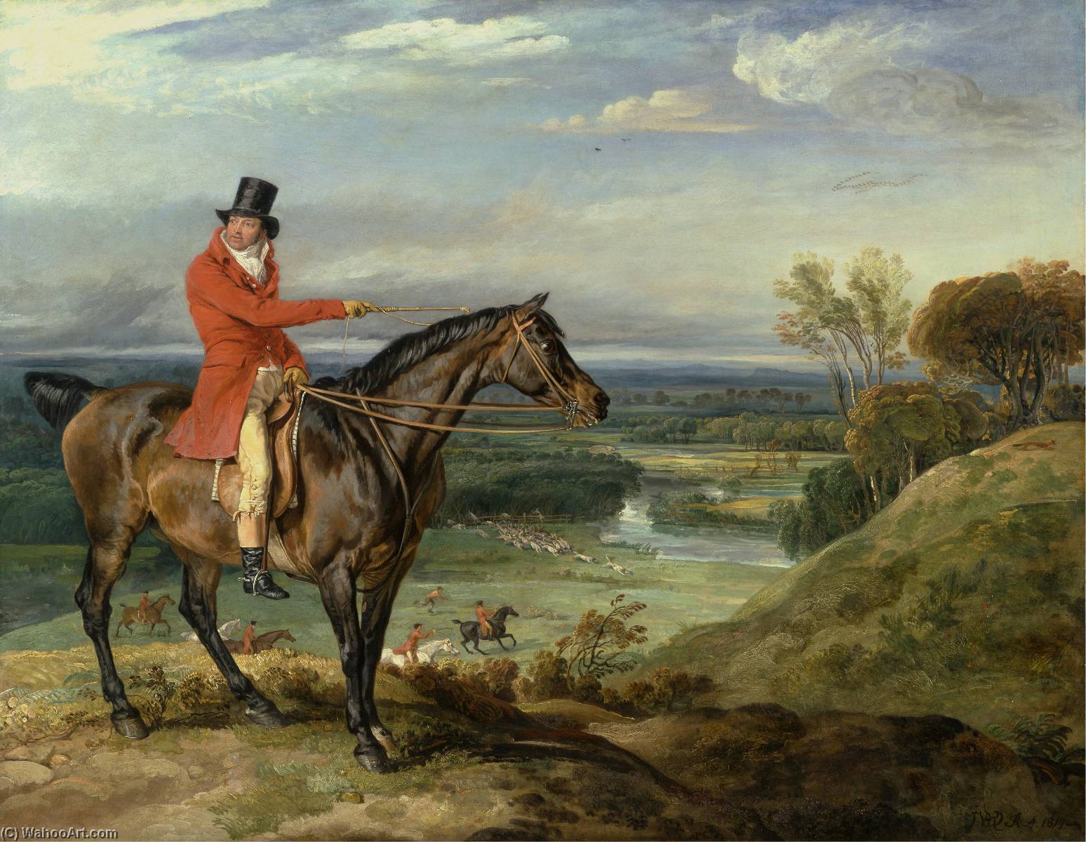John Levett Hunting At Wychnor, Staffordshire Alternate Title Theophilus Levett And A Favorite Hunter) — James Ward