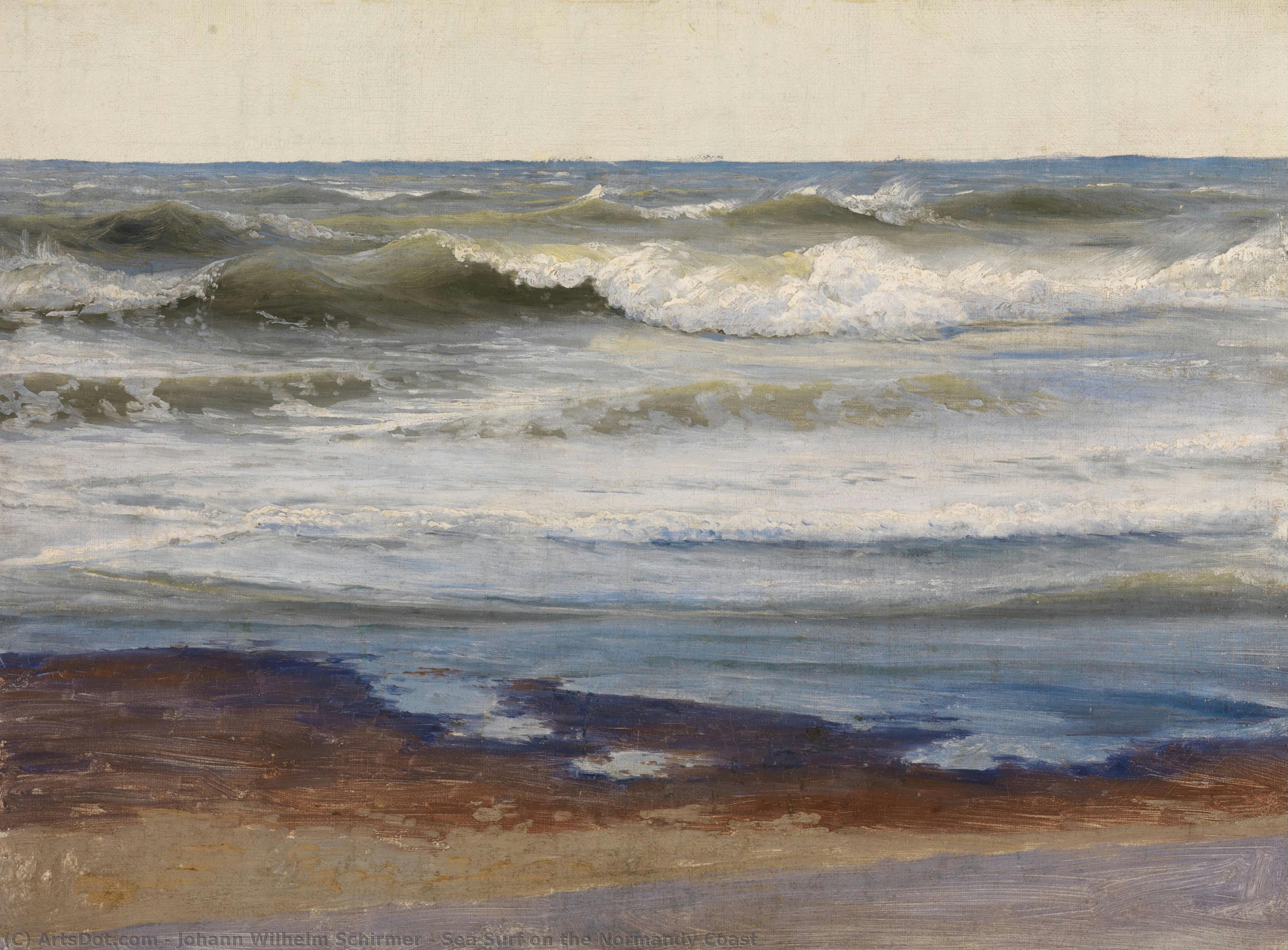 Sea Surf On The Normandy Coast — Johann Wilhelm Schirmer