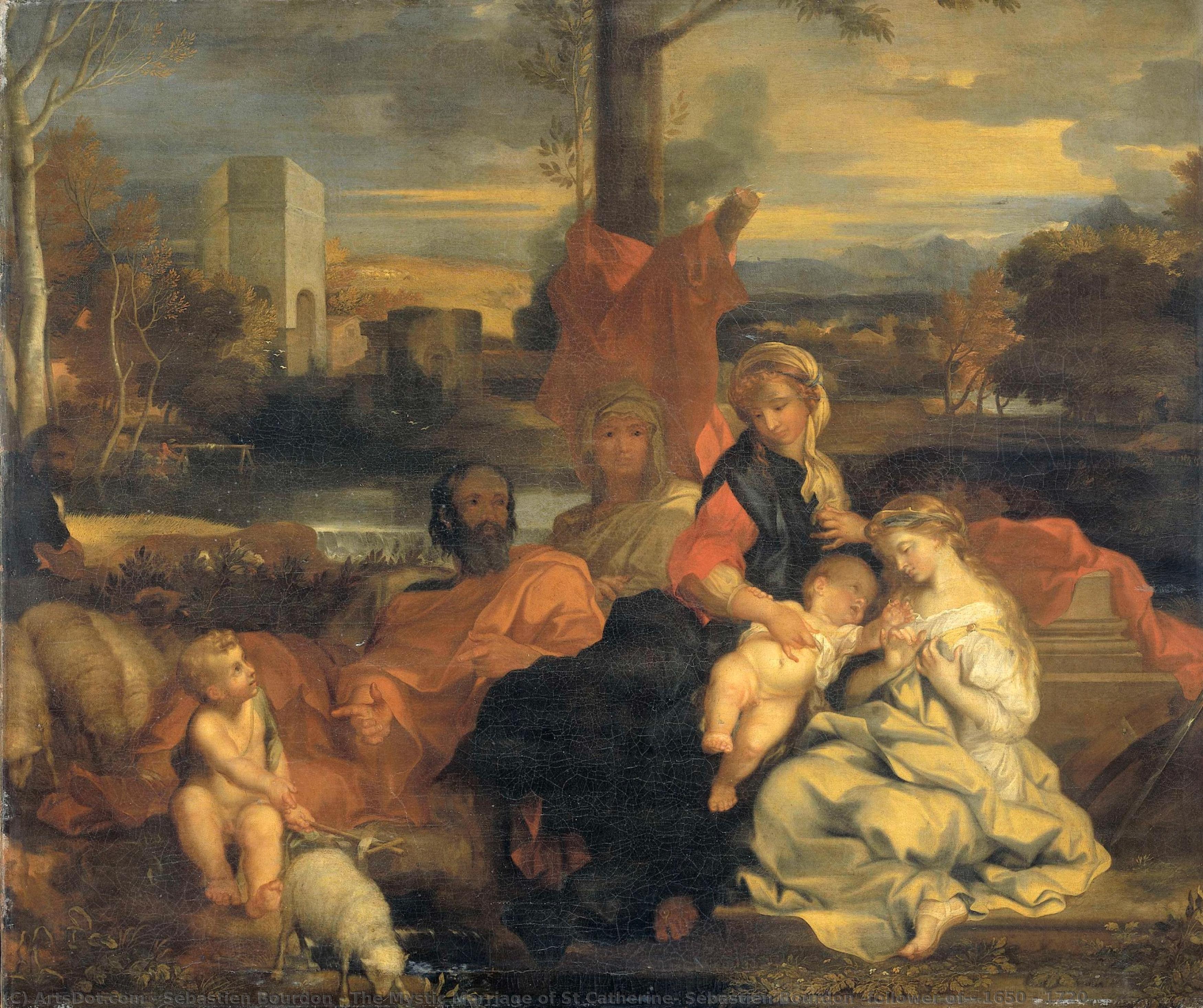 The Mystic Marriage Of St Catherine, Sébastien Bourdon (follower Of), 1650 - 1720 — Sébastien Bourdon