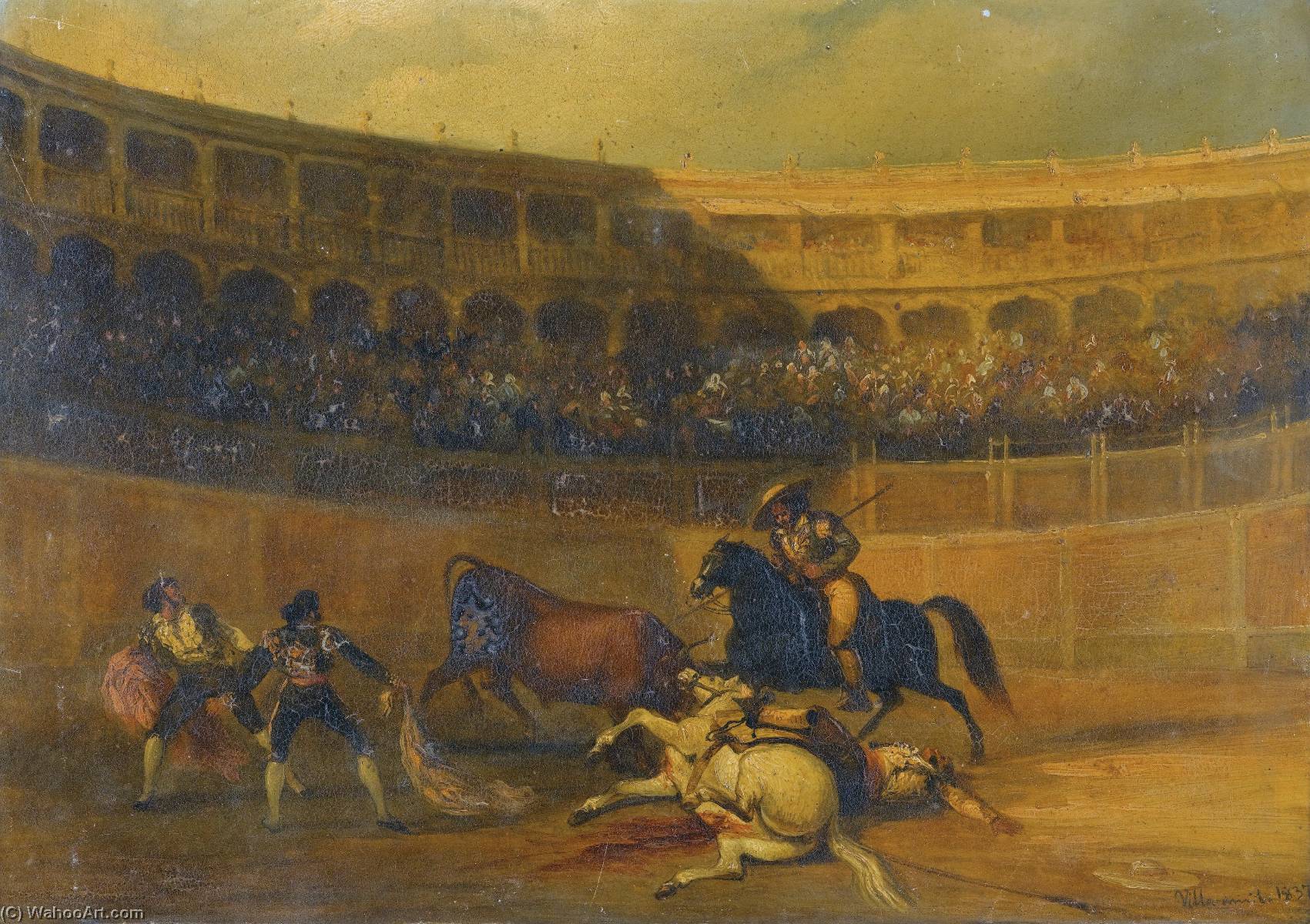 Once Escenas Costumbristas Y De Toreo (eleven Costume Paintings And Bullfight Scenes) — Jenaro Pérez Villaamil
