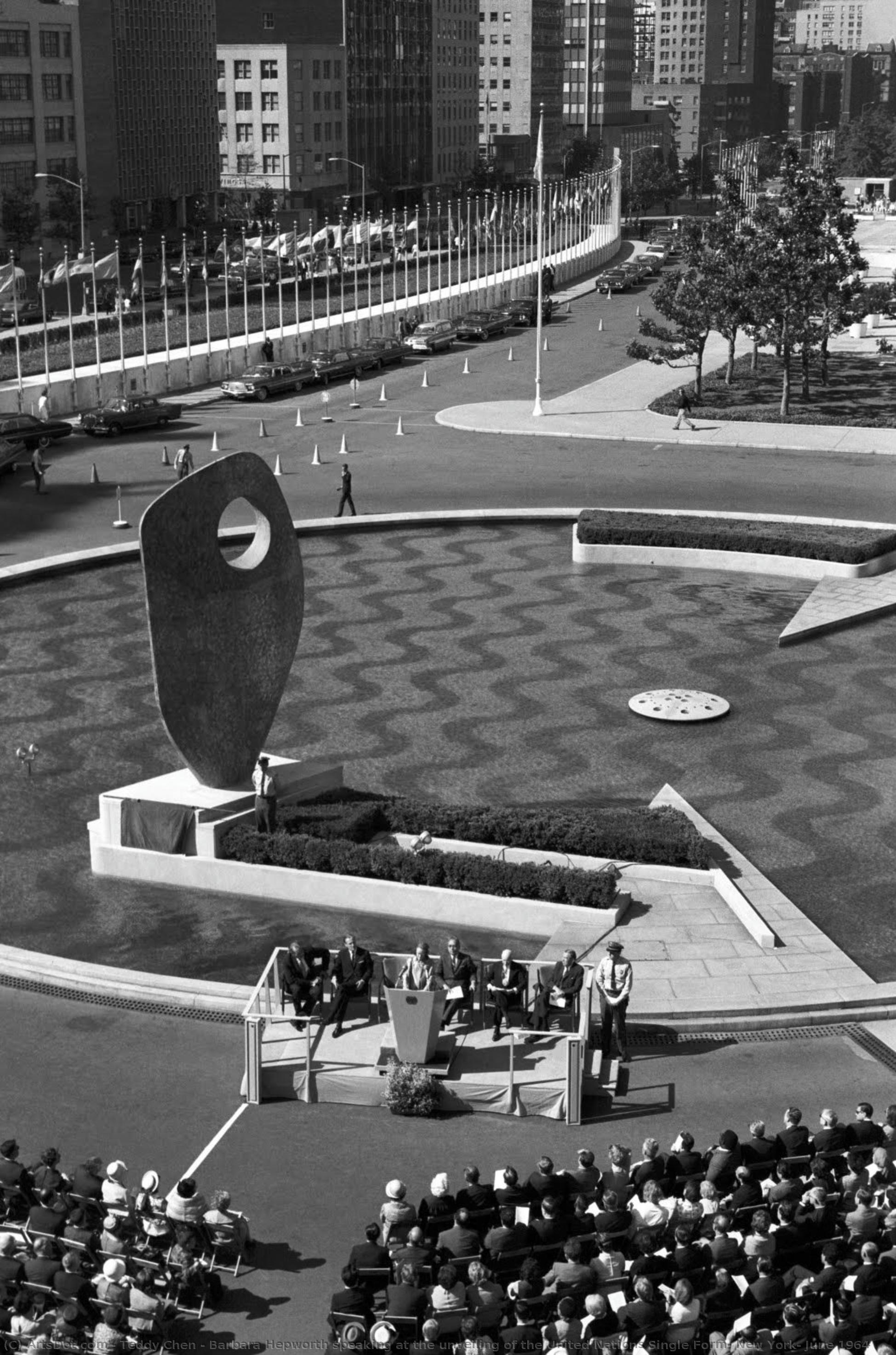 Barbara Hepworth Speaking At The Unveiling Of The United Nations Single Form, New York, June 1964 — Teddy Chen