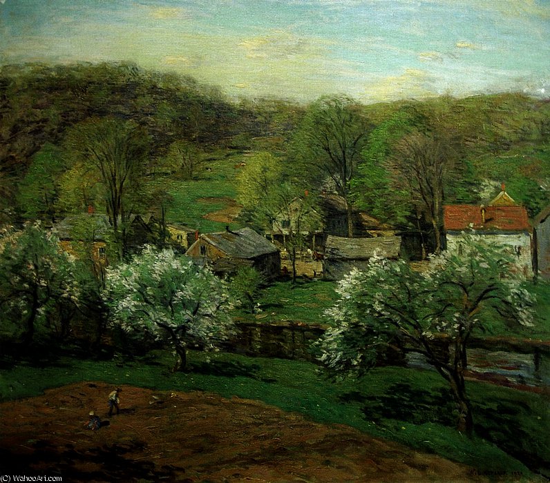 The Village In Late Spring — Willard Leroy Metcalf
