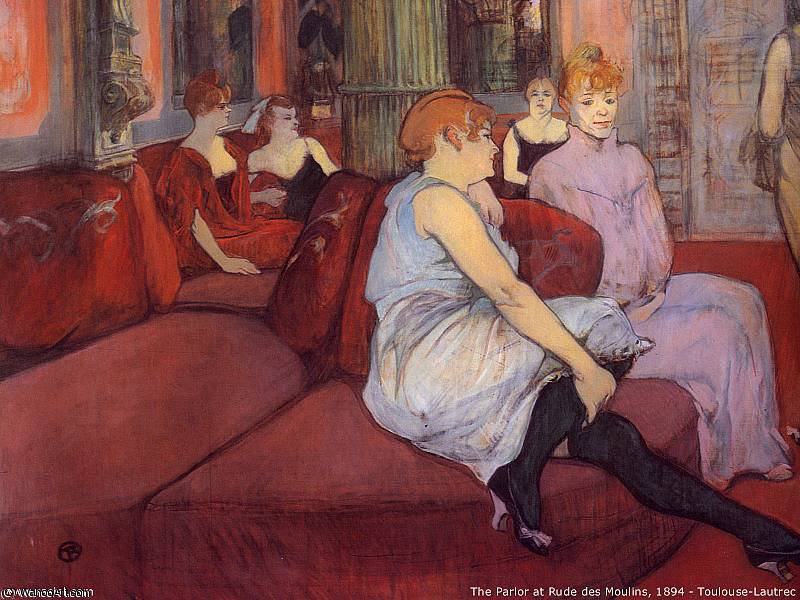 The Parlor At Rude Des Moulines — Henri De Toulouse-lautrec