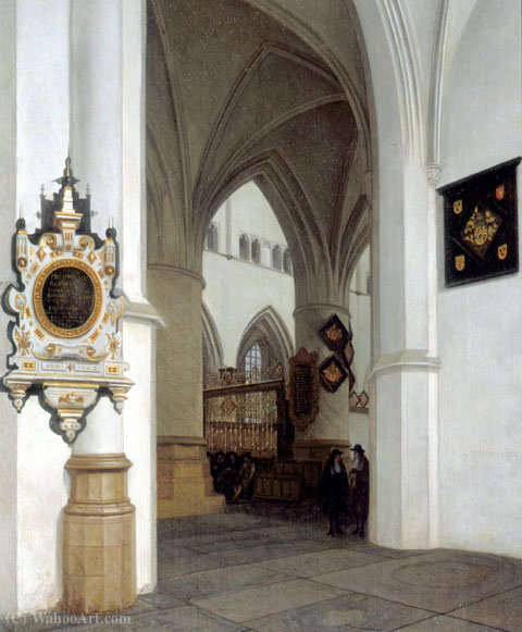 The Interior Of St. Bavokerk, Haarlem, Looking North-east Toward The Choir Screen. — Job Adriaensz Berckheyde