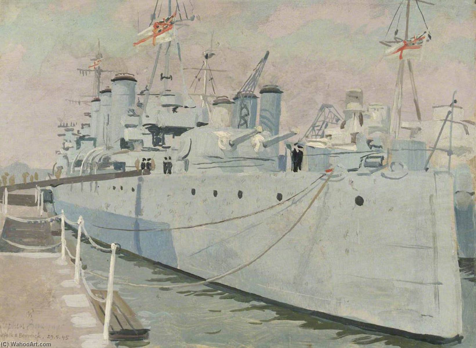 Hms 'norfolk' And 'berwick' At Rosyth — Stephen Bone
