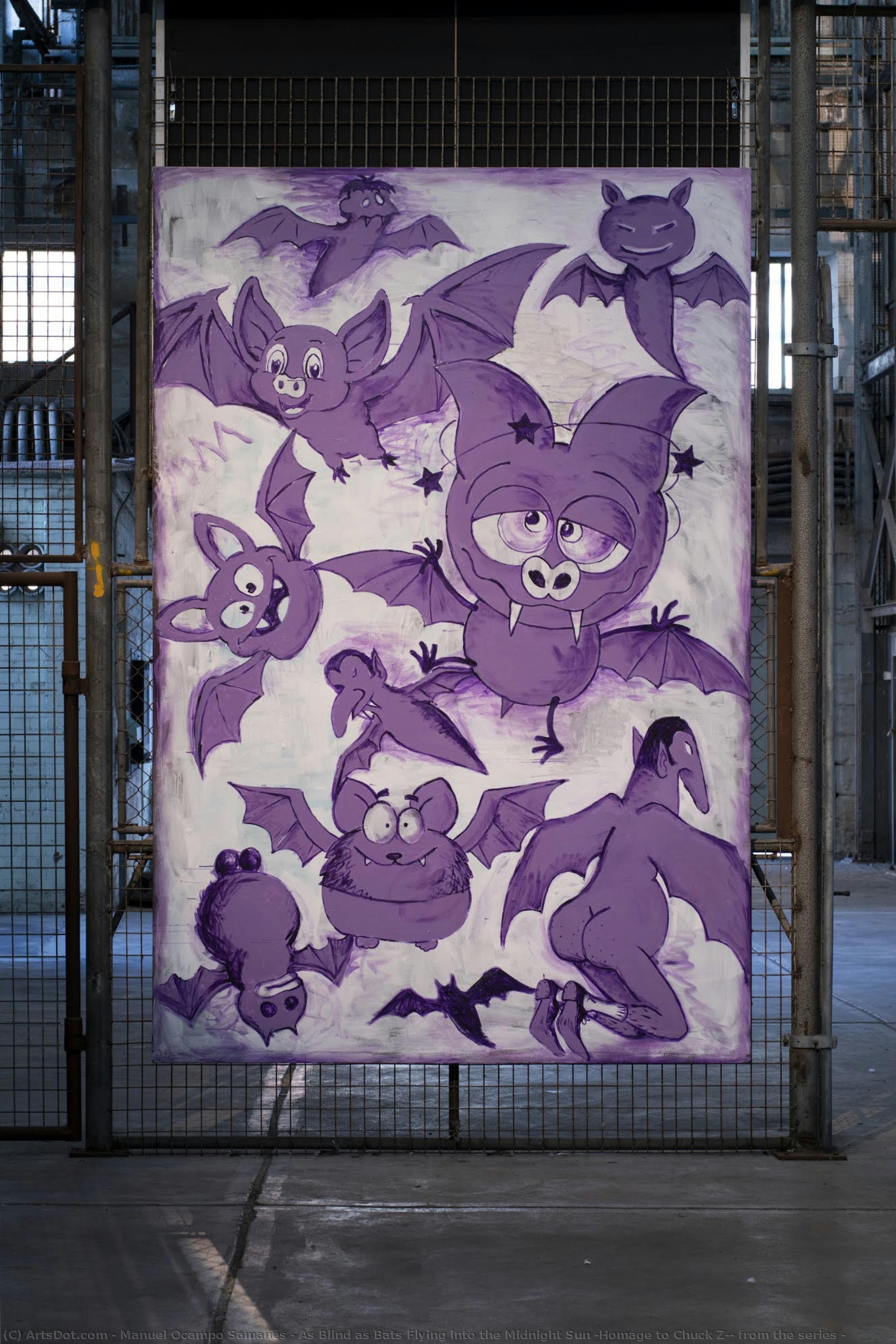 As Blind As Bats Flying Into The Midnight Sun (homage To Chuck Z): From The Series — Manuel Ocampo