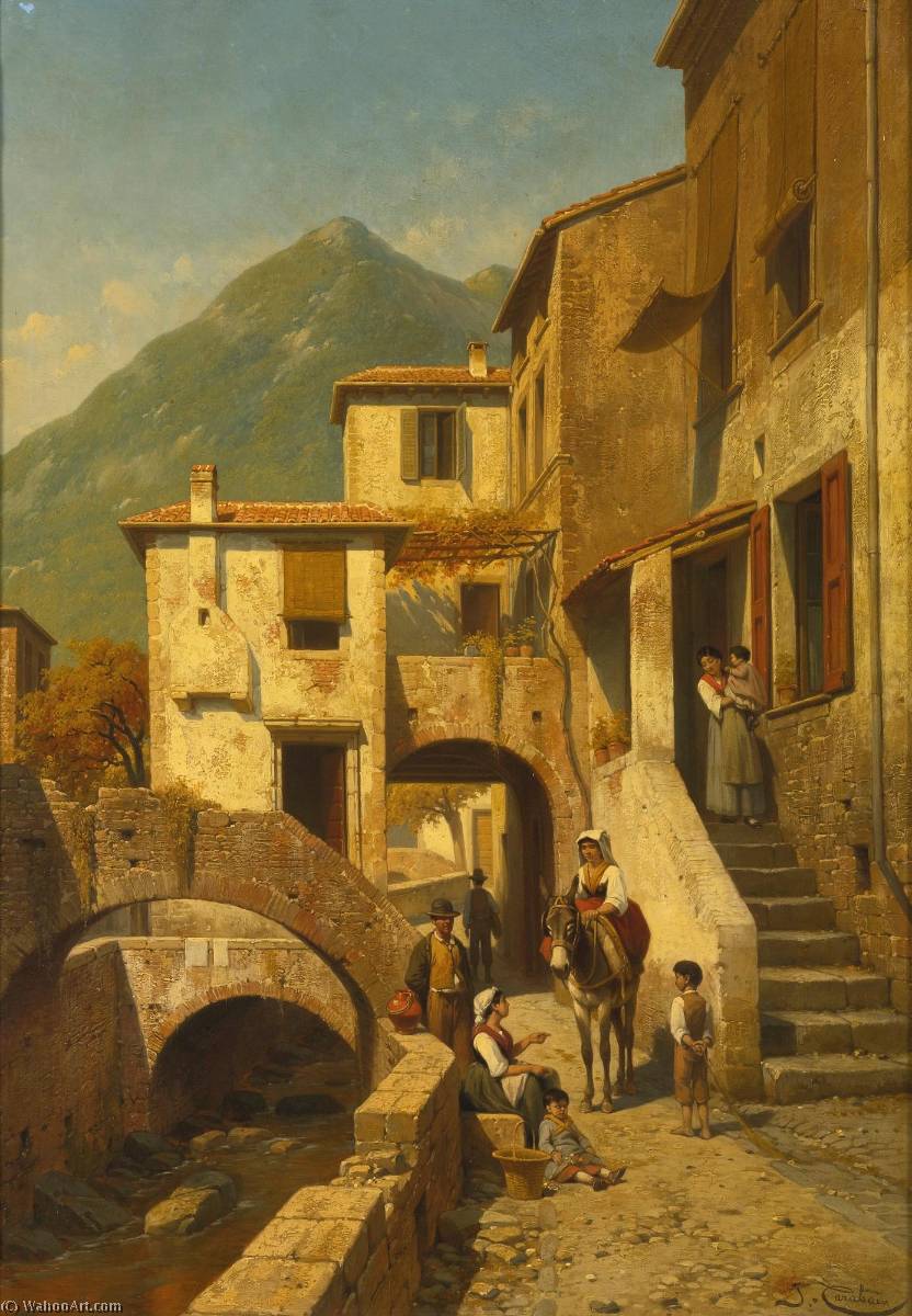 Rue A Monte Rosso, Bord De La Mediterrane, Italie — Jacques François Carabain