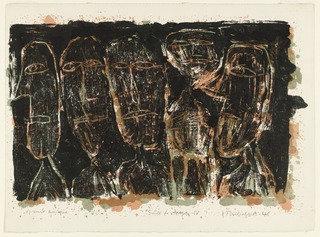 Group Of Faces Iv (suite De Visages Iv) (variant) — Jean Philippe Arthur Dubuffet