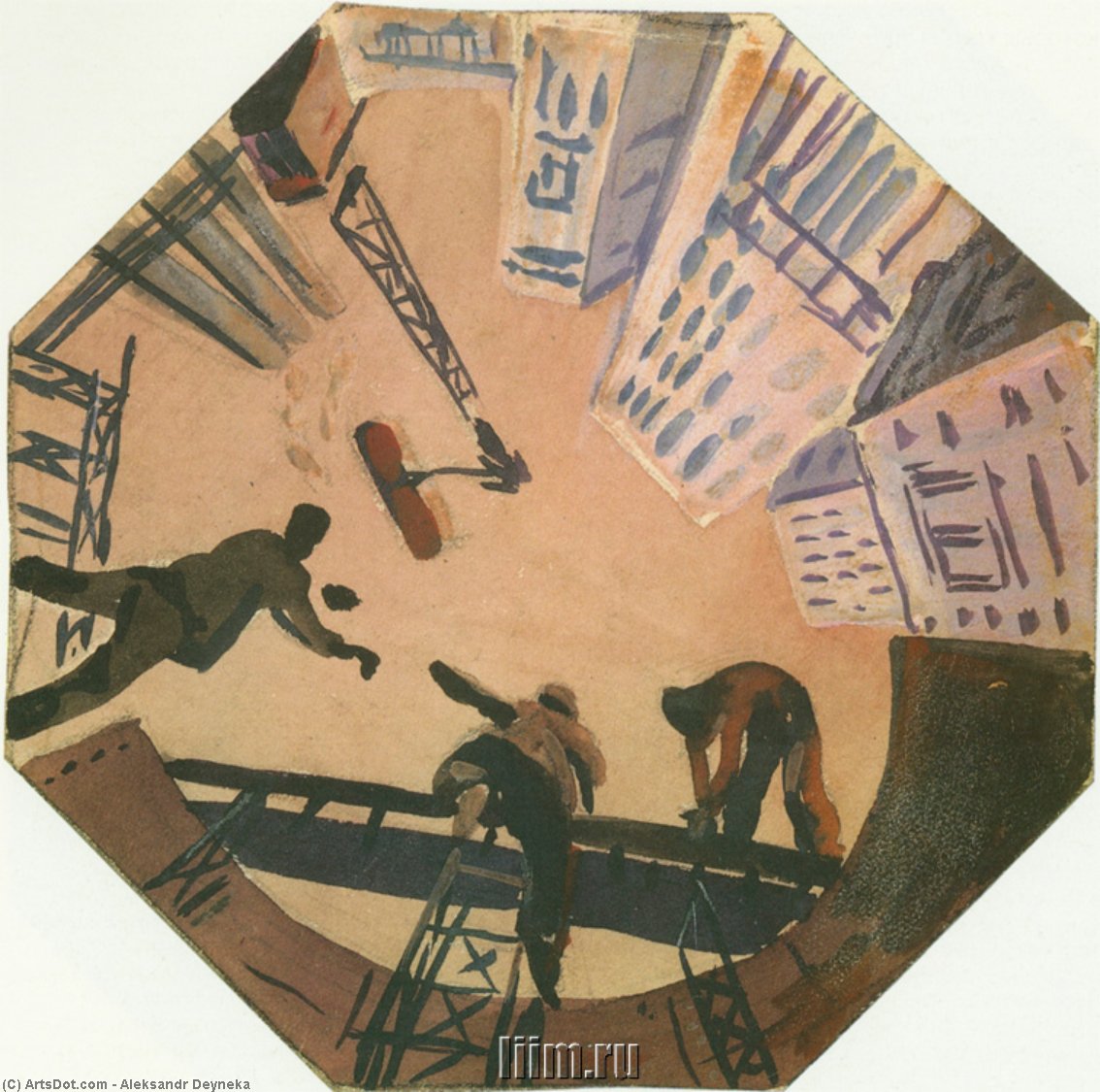 Mosaic Art For Metro Station ''novokuznetskaya'' Sketch — Aleksandr Deyneka