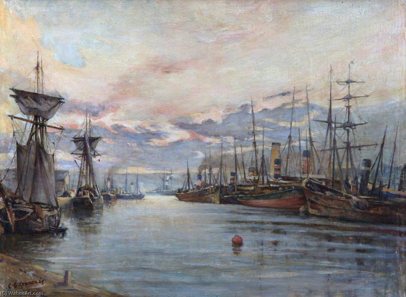 The Fishing Fleet, Aberdeen Harbour — Charles Gray Kennaway