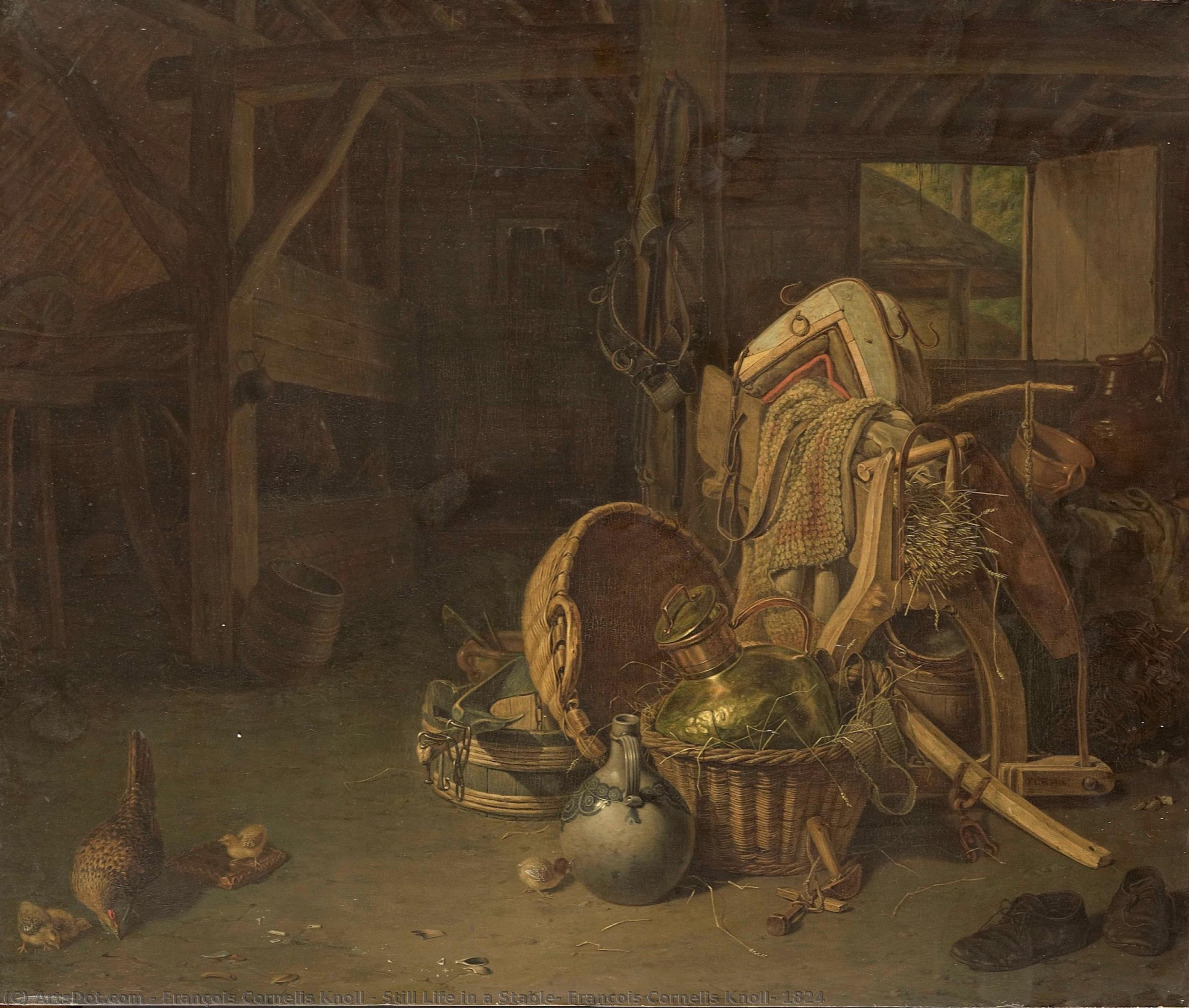 Still Life In A Stable, François Cornelis Knoll, 1824 — François Cornelis Knoll