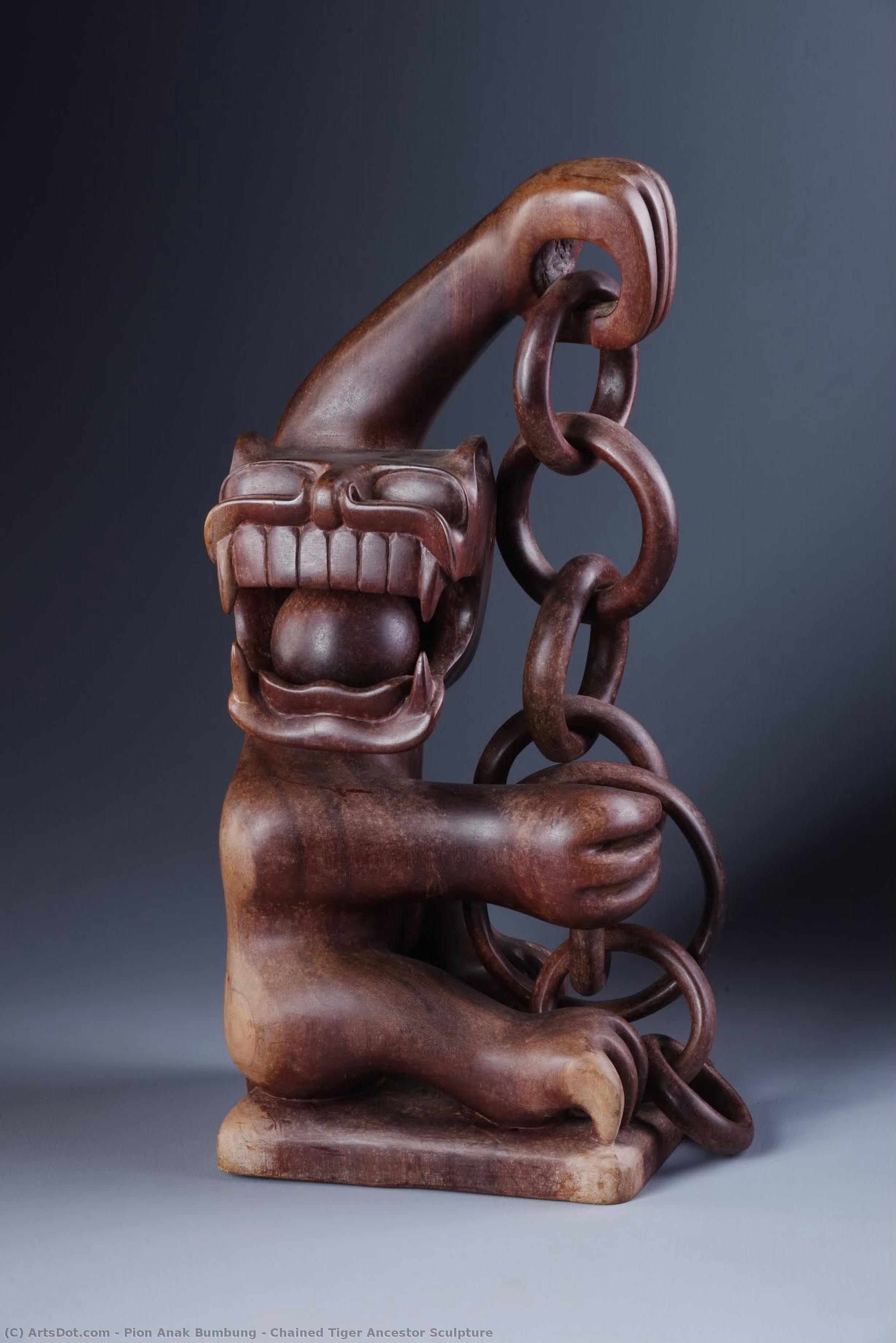 Chained Tiger Ancestor Sculpture — Pion Anak Bumbung