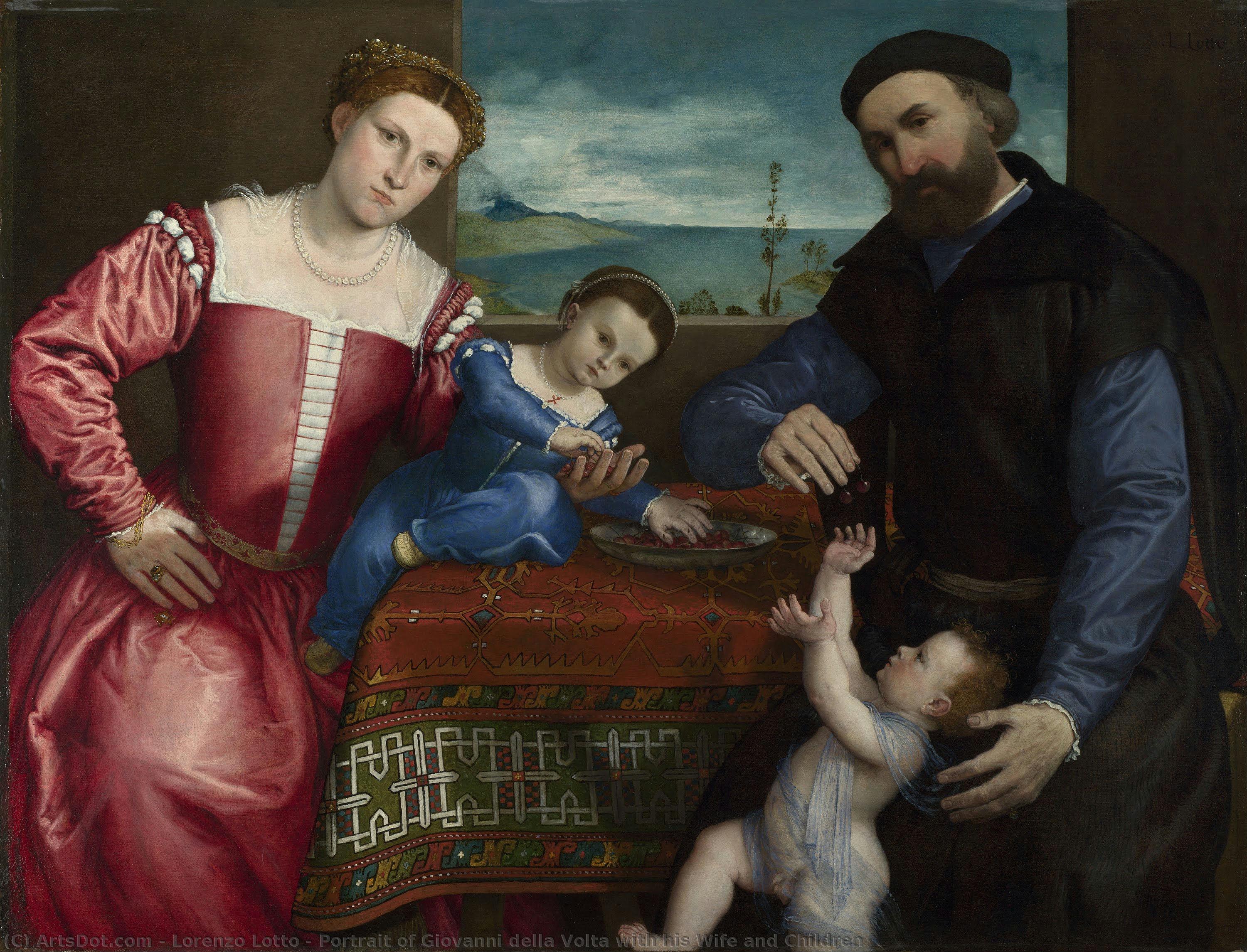 Retrato De Giovanni Della Volta Con Su Esposa E Hijos — Lorenzo Lotto